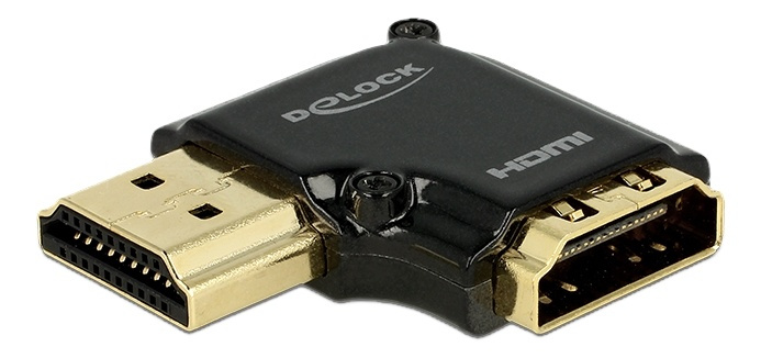DeLOCK HDMI-adapter, 19-pinners ho-ha, vinklet 90° til venstre, svart i gruppen Elektronikk / Kabler og adaptere / HDMI / Adaptere hos TP E-commerce Nordic AB (38-53016)
