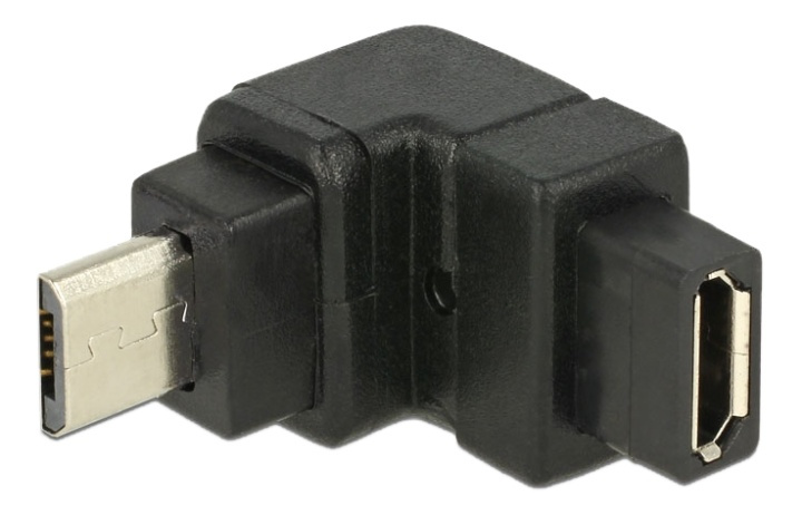 Delock Adapter USB 2.0 Micro-B male > USB 2.0 Micro-B female angled up i gruppen Datautstyr / Kabler og adaptere / USB / Micro-USB / Adaptere hos TP E-commerce Nordic AB (38-53025)