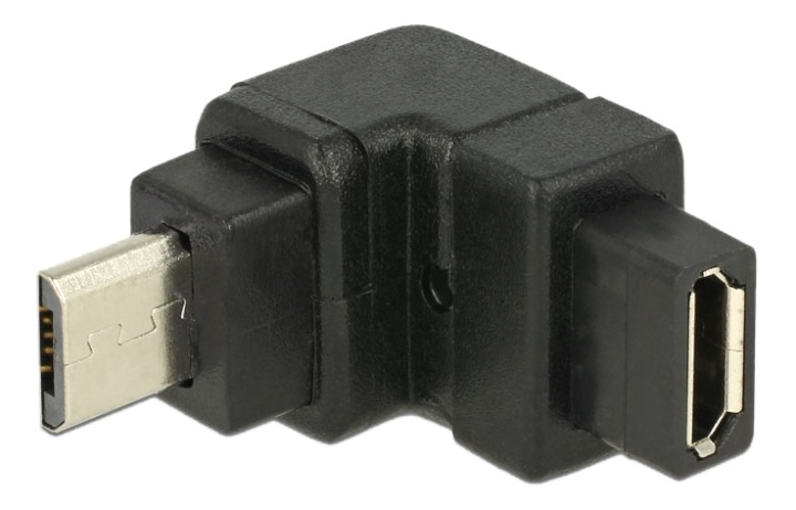 DeLOCK USB Type Micro-B hann til Micro-B hunn-adapter, vinklet oppover i gruppen Datautstyr / Kabler og adaptere / USB / Micro-USB / Adaptere hos TP E-commerce Nordic AB (38-53025)