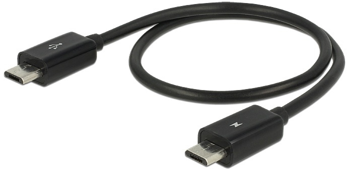 DeLOCK Power Sharing Cable, Micro B ha - Micro B ha OTG, 0,3m svart i gruppen Datautstyr / Kabler og adaptere / USB / Micro-USB / Kabler hos TP E-commerce Nordic AB (38-53043)