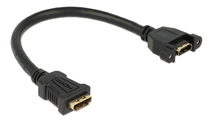 DeLOCK HDMI kabel for panelmont. 2xHDMI 19-pol Ho, svart i gruppen Elektronikk / Kabler og adaptere / HDMI / Kabler hos TP E-commerce Nordic AB (38-53075)