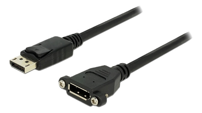 Delock Cable Displayport 1.2 male > Displayport female panel-mount 1 m i gruppen Datautstyr / Kabler og adaptere / DisplayPort / Kabler hos TP E-commerce Nordic AB (38-53079)