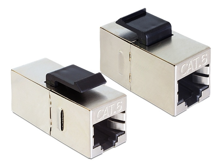 DeLOCK Keystone-modul, RJ45 hunn - RJ45 hunn, Cat6, skjermet, sølv i gruppen Datautstyr / Kabler og adaptere / Nettverk / Adaptere og koblinger hos TP E-commerce Nordic AB (38-53081)