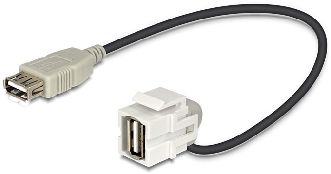 DeLOCK Keystone modul, USB 2.0 Typ A ho-USB Typ A ho, 0,2m kabel, grå i gruppen Datautstyr / Kabler og adaptere / Nettverk / Adaptere og koblinger hos TP E-commerce Nordic AB (38-53093)