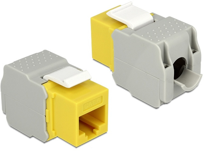 DeLOCK UTP Cat6 Keystone-modul, RJ45 ho - LSA Cat6, verktøyfri, gul/grå i gruppen Datautstyr / Kabler og adaptere / Nettverk / Adaptere og koblinger hos TP E-commerce Nordic AB (38-53096)