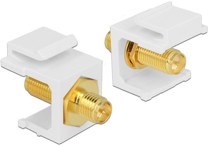 DeLOCK Keystone modul, RP-SMA ho - RP-SMA ho, 50 Ohm, vit i gruppen Datautstyr / Kabler og adaptere / Nettverk / Adaptere og koblinger hos TP E-commerce Nordic AB (38-53097)