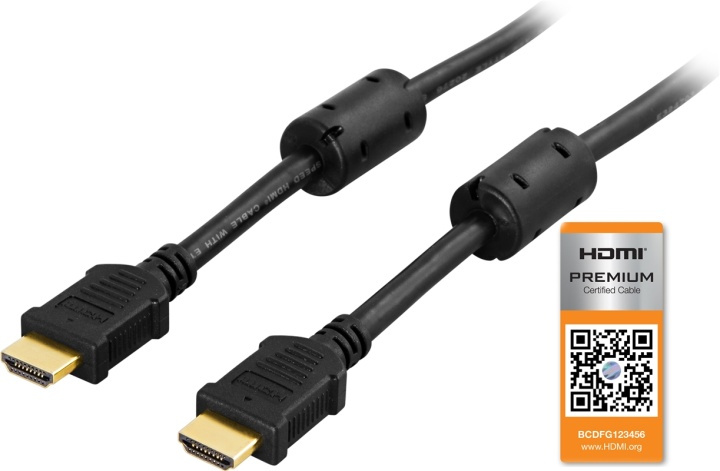 DELTACO HDMI-kabel, v1.4+Ethernet, 19-pin ha-ha, 1080p, svart, 0,5m i gruppen Elektronikk / Kabler og adaptere / HDMI / Kabler hos TP E-commerce Nordic AB (38-5311)
