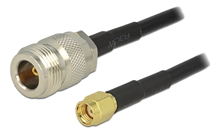 DeLOCK antennekabel, RP-SMA hann til N-hunn, LMR195, 50 Ohm, 1m i gruppen Datautstyr / Kabler og adaptere / Nettverk / RP-SMA hos TP E-commerce Nordic AB (38-53111)