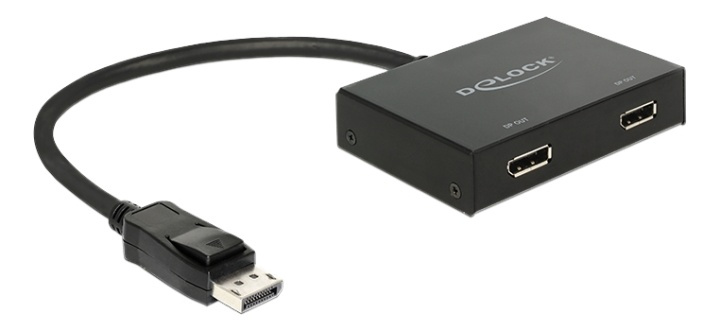 DeLOCK DP til 2xDP-splitter, DP 1.2, DP++ i gruppen Datautstyr / Kabler og adaptere / DisplayPort / Adaptere hos TP E-commerce Nordic AB (38-53138)