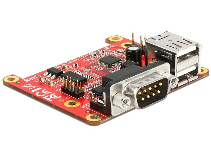 DeLOCK 62649, RPI-tilleggsmodul, 2xUSB Type A, RS-232, inkl. montering i gruppen Datautstyr / PC-Komponenter / Harddisker / Adaptere og tilbehør hos TP E-commerce Nordic AB (38-53150)