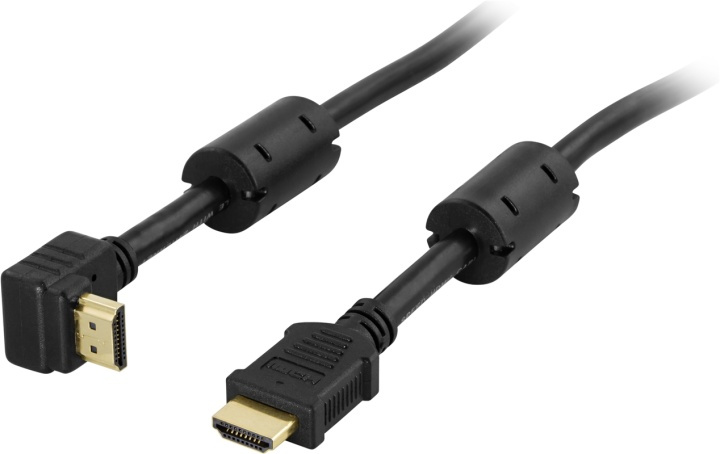 DELTACO HDMI-kabel, v1.4+Ethernet, 19-pin ha-ha, 1080p,vinkl.svart, 5m i gruppen Elektronikk / Kabler og adaptere / HDMI / Kabler hos TP E-commerce Nordic AB (38-5316)
