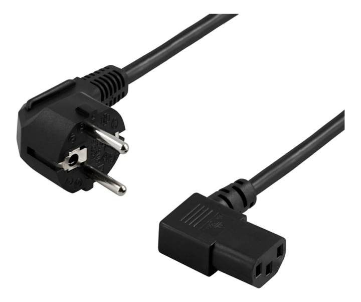DELTACO apparatkabel, vinklet CEE 7/7 til vinklet IEC 60320 C13, 10m i gruppen Datautstyr / Kabler og adaptere / elektriske kabler hos TP E-commerce Nordic AB (38-53273)