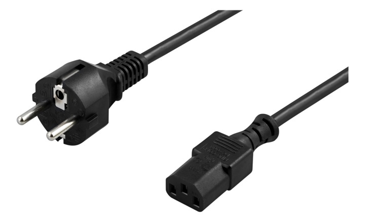 DELTACO grounded power cable, CEE 7/7 to IEC 60320 C13, 10m, black i gruppen Datautstyr / Kabler og adaptere / elektriske kabler hos TP E-commerce Nordic AB (38-53274)