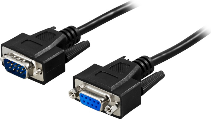 DELTACO forlengningskabel DB9 output-input 2m,svart i gruppen Datautstyr / Kabler og adaptere / Andre hos TP E-commerce Nordic AB (38-53293)