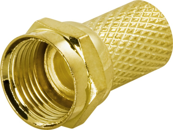 DELTACO F-kontakt, hann, 6,2 mm RG6/antennekabel, skruemontert, gullbelagte kontakter i gruppen Elektronikk / Kabler og adaptere / Antennekabler og tilbehør / Tilbehør hos TP E-commerce Nordic AB (38-53300)