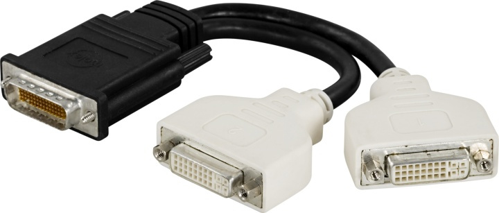 DELTACO DMS-59 till 2xDVI-I Dual Link adapter, ha - ho, 0,15m i gruppen Datautstyr / Kabler og adaptere / DVI / Adaptere hos TP E-commerce Nordic AB (38-53308)
