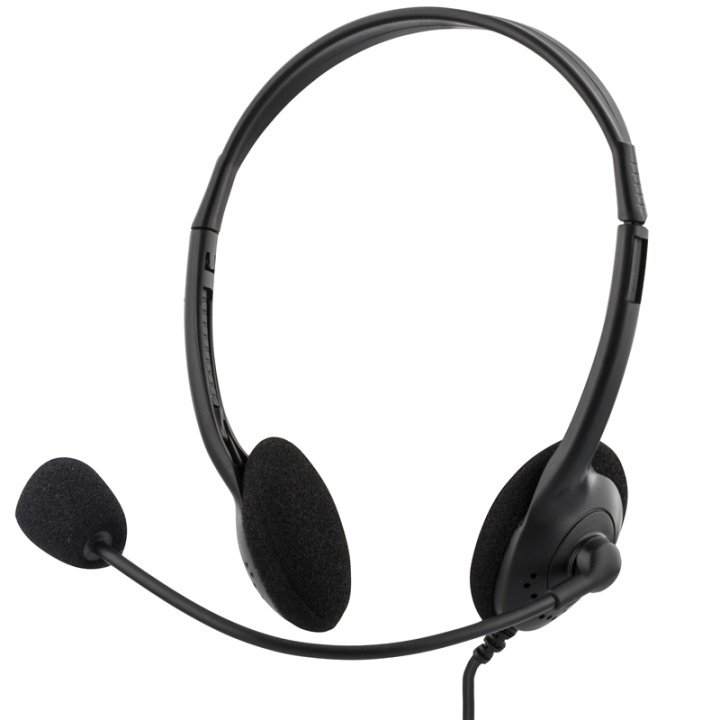 DELTACO Stereo Headset med mikrofon og volumkontroll, 2x 3,5mm, svart i gruppen Datautstyr / Datamaskin Tilbehør / Headset hos TP E-commerce Nordic AB (38-53394)