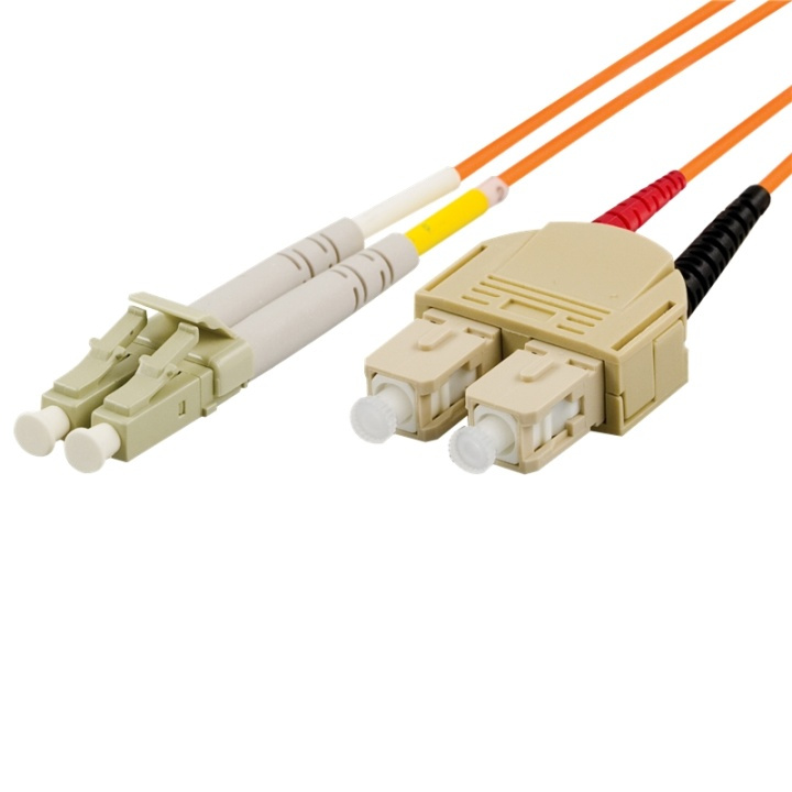 DELTACO fiber cable, LC - SC, 50/125, OM2, duplex, multimode, 7m i gruppen Datautstyr / Kabler og adaptere / Nettverk / Fiberkabler hos TP E-commerce Nordic AB (38-53411)