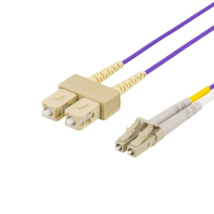 DELTACO fiberkablage, LC - SC, 50/125, OM4, dupleks, multimode, 2m i gruppen Datautstyr / Kabler og adaptere / Nettverk / Fiberkabler hos TP E-commerce Nordic AB (38-53412)