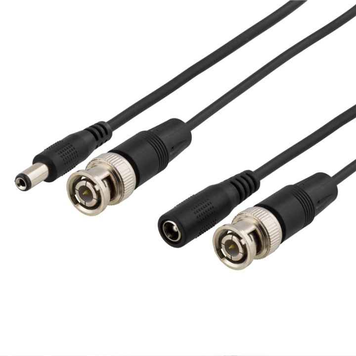 DELTACO koaksial kabel med BNC og strøm, BNC m - m, 2,1mm, 25m, svart i gruppen Datautstyr / Kabler og adaptere / Andre hos TP E-commerce Nordic AB (38-53464)