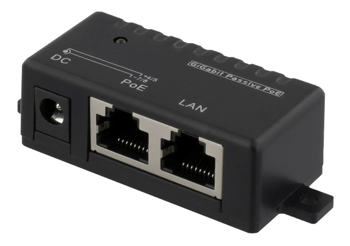 DELTACO PoE Gigabit-injektor for PoE/PoE+, 1000Mbps, 48W, svart i gruppen Datautstyr / Nettverk / PoE hos TP E-commerce Nordic AB (38-53498)