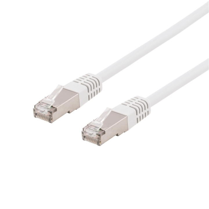 DELTACO S/FTP Cat6 patchkabel, deltasertifisert, LSZH, 3m, hvit i gruppen Datautstyr / Kabler og adaptere / Nettverk / Cat6 hos TP E-commerce Nordic AB (38-53532)