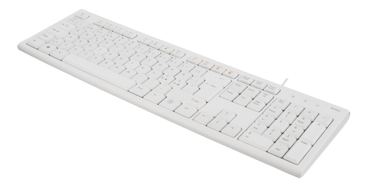 DELTACO Tastatur, nordisk layout, USB, 1,1m kabel, hvit i gruppen Datautstyr / Mus & Tastatur / Tastatur / Kablede hos TP E-commerce Nordic AB (38-53570)
