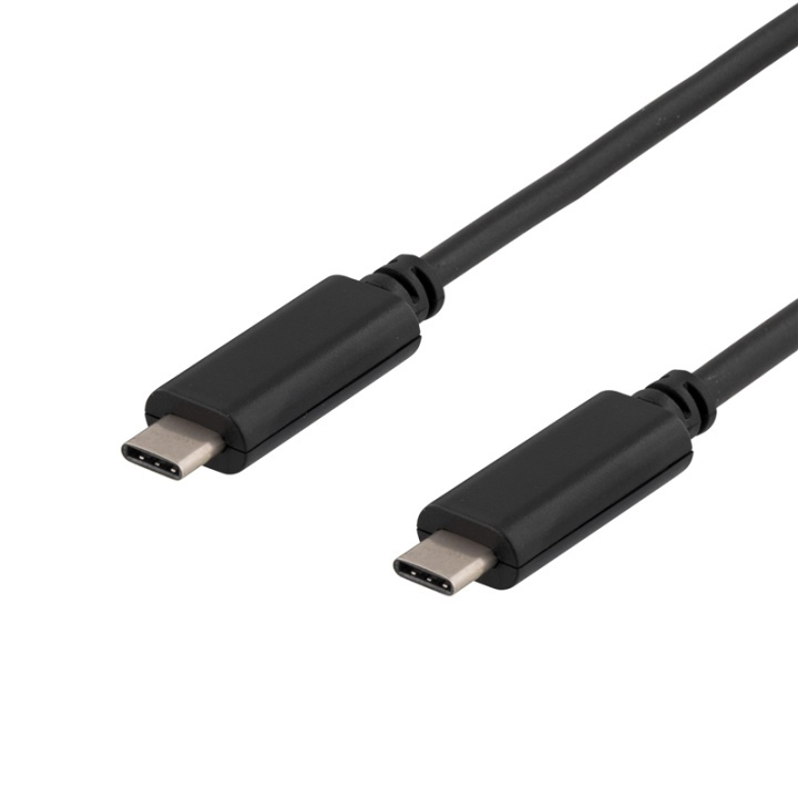 DELTACO USB 3.1 kabel, Gen 1, Type C - Type C, 0.25m, svart i gruppen SMARTTELEFON & NETTBRETT / Ladere og Kabler / Kabler / Kabler type C hos TP E-commerce Nordic AB (38-53691)