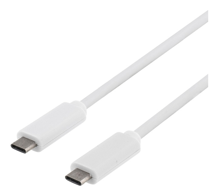 DELTACO USB 3.1 Kabel, Gen 1, Type C - Type C, 0.5m, hvit i gruppen SMARTTELEFON & NETTBRETT / Ladere og Kabler / Kabler / Kabler type C hos TP E-commerce Nordic AB (38-53697)