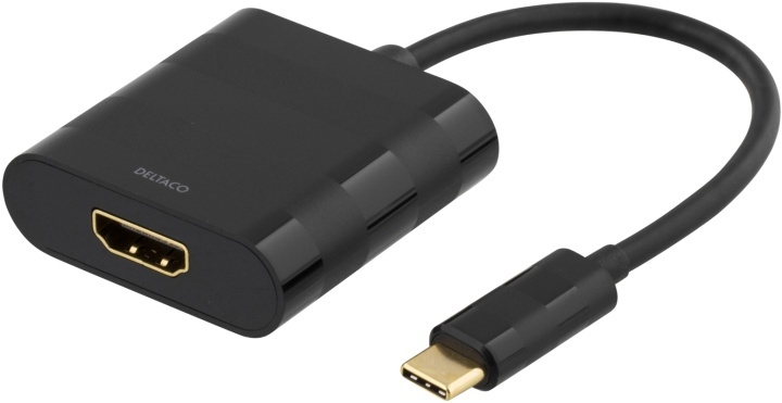 DELTACO USB 3.1 til HDMI adapter, USB type C Ha - HDMI Ho, svart i gruppen Elektronikk / Kabler og adaptere / HDMI / Adaptere hos TP E-commerce Nordic AB (38-53775)