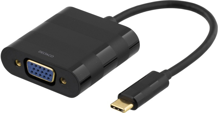 DELTACO USB 3.1 til VGA adapter, USB type C Ha - VGA Ho, svart i gruppen Datautstyr / Kabler og adaptere / VGA / Adaptere hos TP E-commerce Nordic AB (38-53783)