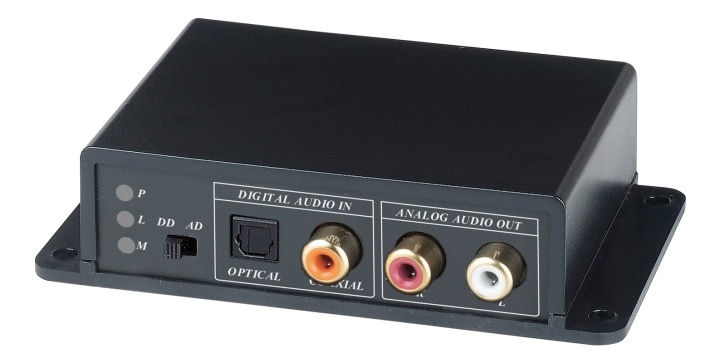 Toveis digital-til-analog lydomformer, Toslink, Coax, RCA, svart i gruppen Elektronikk / Kabler og adaptere / Lyd Digital hos TP E-commerce Nordic AB (38-53815)