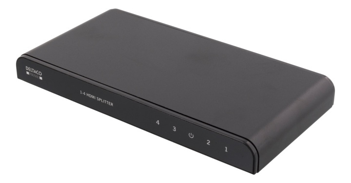 DELTACO PRIME HDMI Splitter, 1 to 4 splitter, 4K, HDCP, 3D, black i gruppen Datautstyr / Kabler og adaptere / HDMI/VGA/DVI-switcher hos TP E-commerce Nordic AB (38-53927)