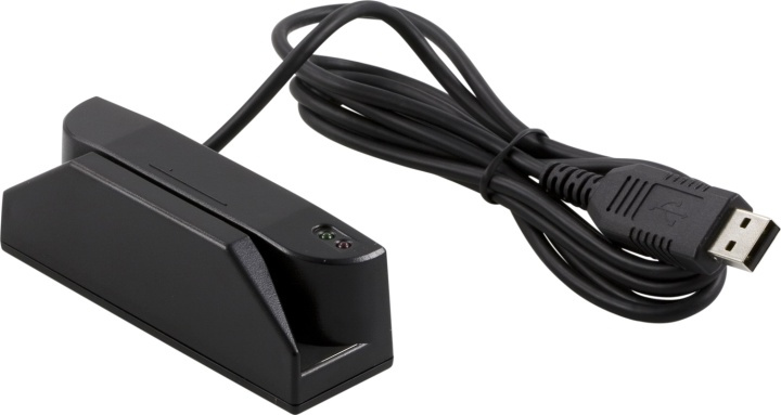 Magnetskortläsare, spår 1+2+3, USB, svart i gruppen Elektronikk / Lagringsmedia / Minnekortleser hos TP E-commerce Nordic AB (38-54051)