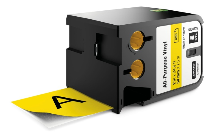 DYMO XTL Flerfunksjonsvinyltape, 54mm, svart på gul i gruppen Datautstyr / Skrivere og tilbehør / Skrivere / Merkemaskiner og tilbehør / Tape hos TP E-commerce Nordic AB (38-54335)