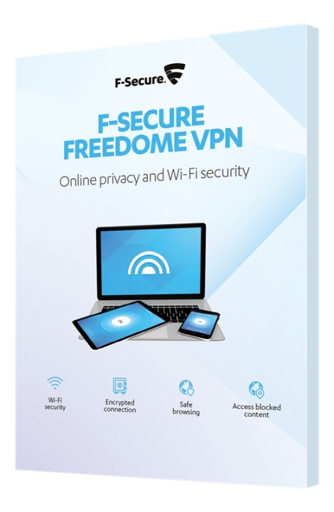 F-Secure FREEDOME VPN, 1 år 1 användare, nordic, retail Box i gruppen Datautstyr / Datamaskin Tilbehør / Software hos TP E-commerce Nordic AB (38-54448)