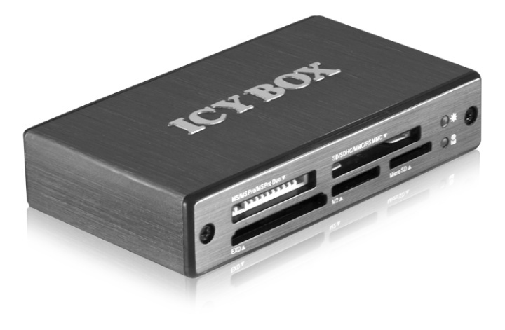 ICY BOX Extern USB 3.0 minnekortleser, 6-i-1, grå i gruppen Elektronikk / Lagringsmedia / Minnekortleser hos TP E-commerce Nordic AB (38-54548)