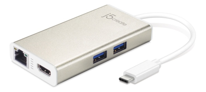 j5create USB 3.1 hub with Gigabit Ethernet and HDMI, USB Type C i gruppen Datautstyr / Datamaskin Tilbehør / USB-Hubs hos TP E-commerce Nordic AB (38-54715)