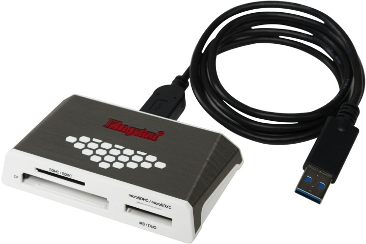 Kingston FCR-HS4 - Extern USB 3.0 minneskortläsare, svart/grå i gruppen Elektronikk / Lagringsmedia / Minnekortleser hos TP E-commerce Nordic AB (38-54785)