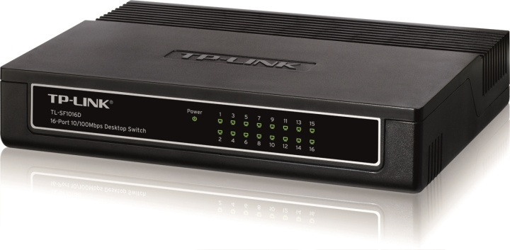 TP-LINK nätverksswitch, 16-ports, 10/100 , RJ45 i gruppen Datautstyr / Nettverk / Switcher / 10/100Mbps hos TP E-commerce Nordic AB (38-55806)