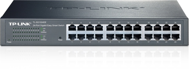 TP-LINK, nettverksswitch, 24-ports 10/100/1000Mbps, RJ45, svart i gruppen Datautstyr / Nettverk / Switcher / 10/100/1000Mbps hos TP E-commerce Nordic AB (38-55810)