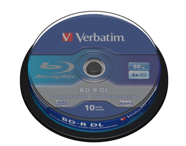 Verbatim BD-R Double Layer 6X, Scratchguard surface 10p Spindle i gruppen Elektronikk / Lagringsmedia / CD/DVD/BD-plater / Blu-Ray hos TP E-commerce Nordic AB (38-55899)