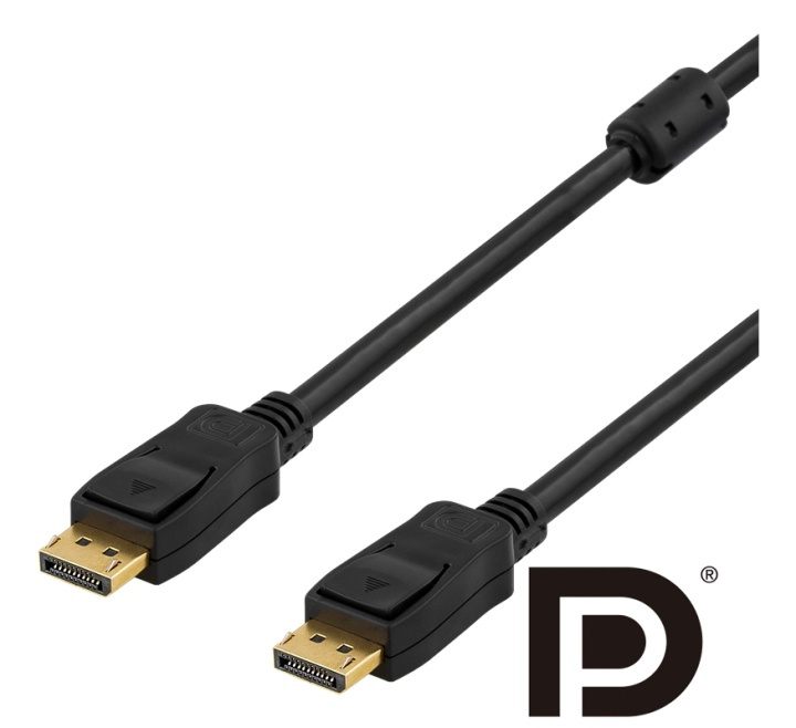 DELTACO PRIME DisplayPort skjermkabel,20-pin output-output,2m,svart i gruppen Datautstyr / Kabler og adaptere / DisplayPort / Kabler hos TP E-commerce Nordic AB (38-5600)