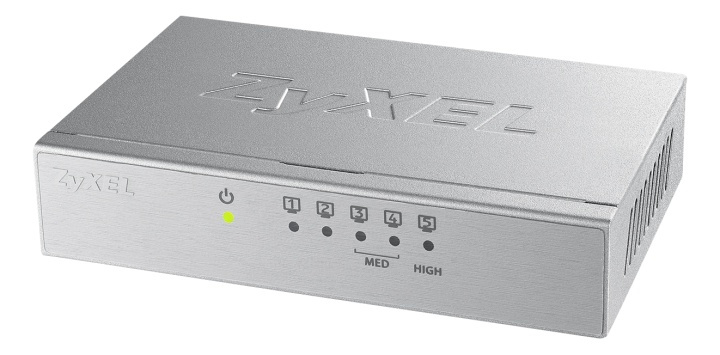 ZyXEL GS-105B. 5-ports Gigabitswitch, metall, sølv i gruppen Datautstyr / Nettverk / Switcher hos TP E-commerce Nordic AB (38-56037)