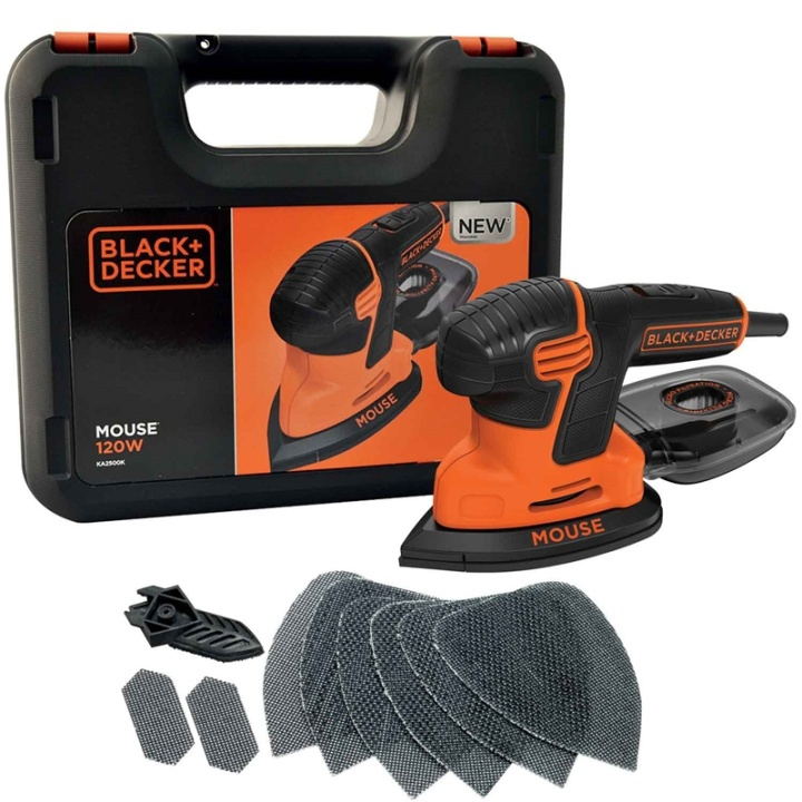 Black & Decker Slipmus 120W inkl.tillbehör i gruppen HJEM, HUS OG HAGE / Verktøy / Slipemaskiner hos TP E-commerce Nordic AB (38-56129)