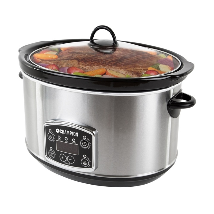 Champion Slowcooker 4,5L 280W SC110 Rustfritt stål i gruppen HJEM, HUS OG HAGE / Husholdningsapparater / Slowcookers hos TP E-commerce Nordic AB (38-56235)