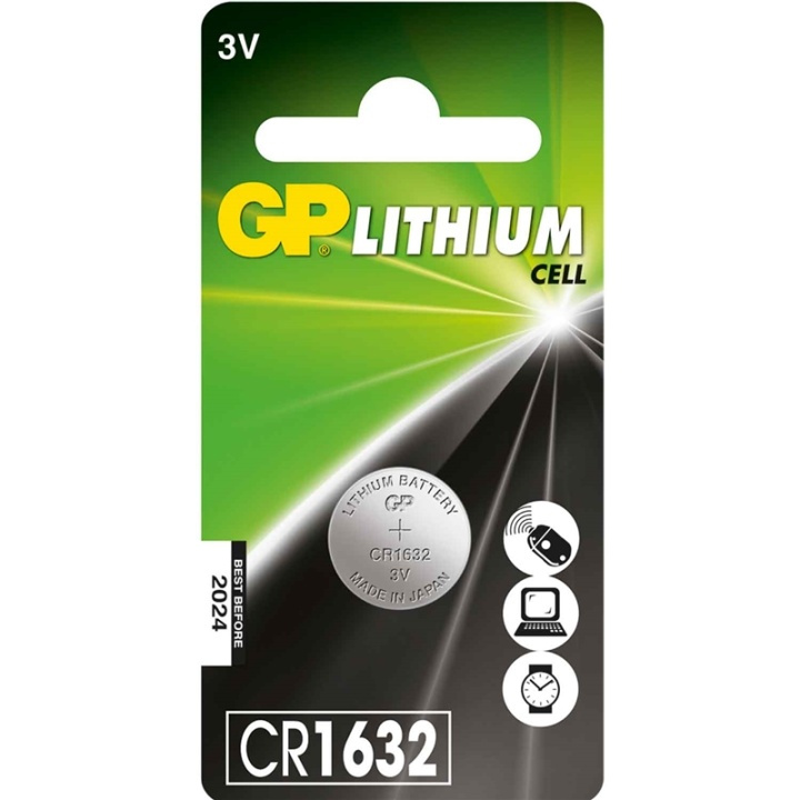 GP CR1632 3V 1-pk. litium i gruppen Elektronikk / Batterier & Ladere / Batterier / knappcelle hos TP E-commerce Nordic AB (38-56296)