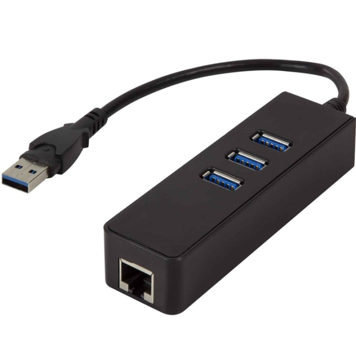 LogiLink USB 3.0->RJ45 Gigabit USB-hub i gruppen Datautstyr / Datamaskin Tilbehør / USB-Hubs hos TP E-commerce Nordic AB (38-56338)