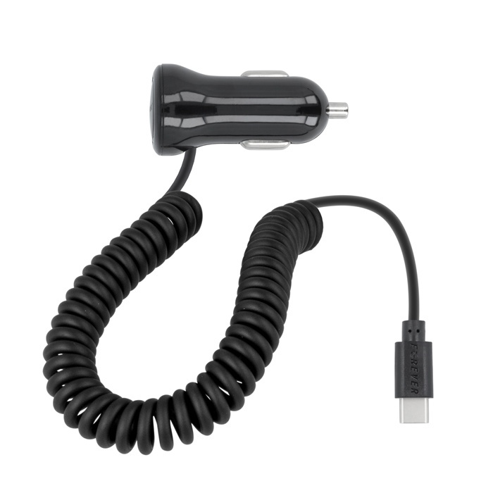 Forever Billader Type-C 2,1A Svart M01 i gruppen SMARTTELEFON & NETTBRETT / Ladere og Kabler / Billader / Billader Type C hos TP E-commerce Nordic AB (38-56631)