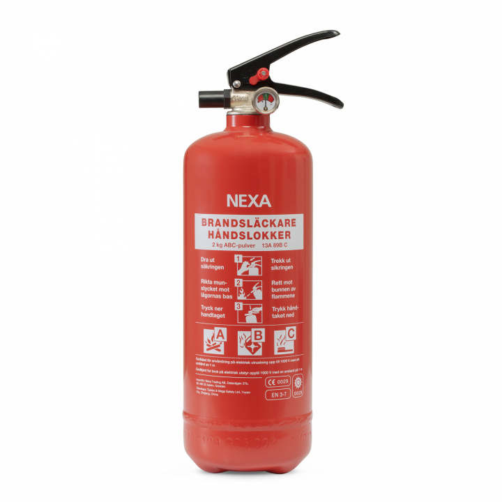 Nexa brandsläckare, 2 Kg ABC-pulver med väggfäste (13402) i gruppen HJEM, HUS OG HAGE / Alarm, Sikkerhet og overvåking / Brann, røyk, gass / Brannslukkningsapparat hos TP E-commerce Nordic AB (38-5686)